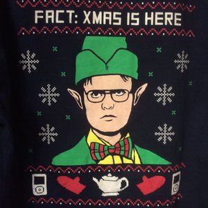 The Office Fact Xmas is Here Short Sleeve Novelty Dwight Graphic Tee Size Large